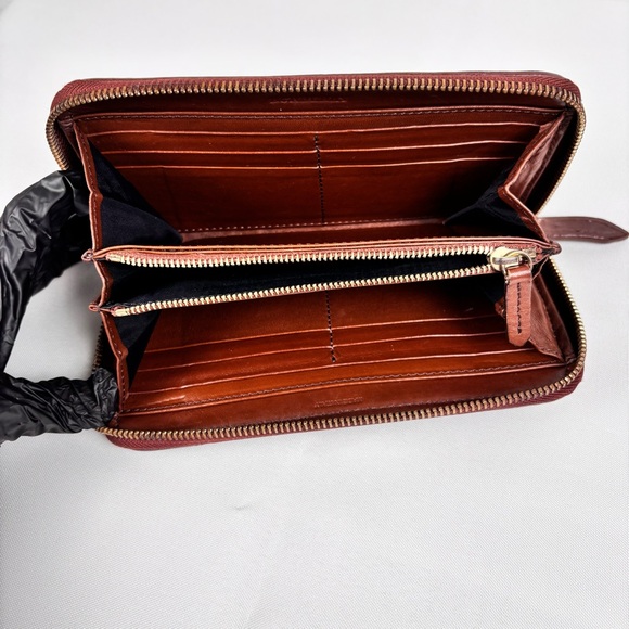 Burberry Brown Beige Fabric and Leather Leighton Continental Wallet Authentic - Picture 12 of 13